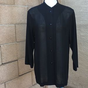 Ellen Tracy semi sheer black shirt. Sz 10